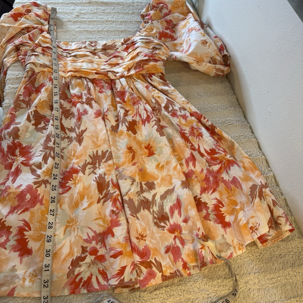 Abercrombie &‎ Fitch Women's Large Emerson Poplin Puff Sleeve Mini Dress Floral - Picture 14 of 14